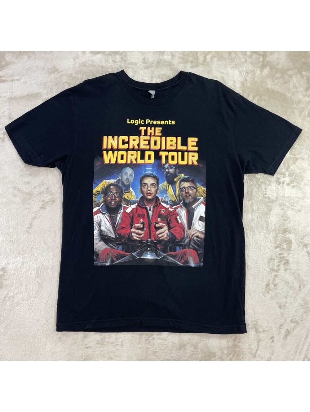 Logic Incredible World Tour T Shirt Black Concert Graphic Tee Music 2016 Mens L